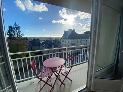 Balcon ou terrasse dans l'établissement Bellevue - 35 m2 - parking - 10 min centre-ville