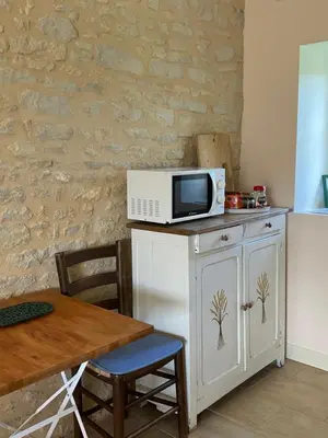 Cuisine ou kitchenette dans l'établissement La Petite Pommeraie