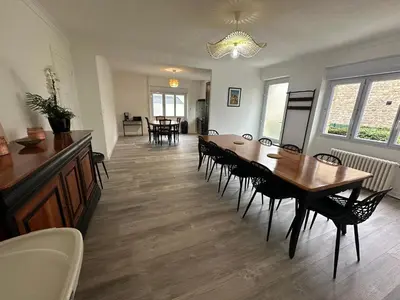 Coin salon dans l'établissement Gite Bonheur du Pré-Salé