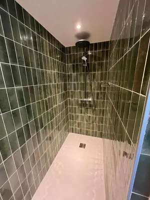 Salle de bains dans l'établissement Maison face à la mer