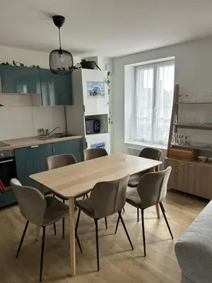 Cuisine ou kitchenette dans l'établissement Azur et vagues