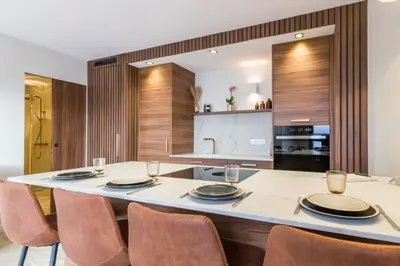 Cuisine ou kitchenette dans l'établissement Le cocon de Frêne