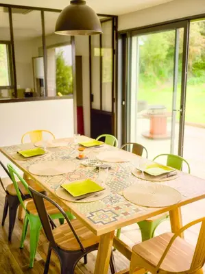 Plan de l'établissement Evasion entre Mer et Campagne avec Babyfoot et terrain de pétanque, 3 chambres, cheminée - Intendance Luxury Host