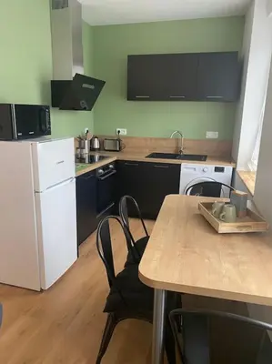 Cuisine ou kitchenette dans l'établissement Superbe appartement proche mont saint michel