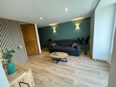 Coin salon dans l'établissement Gîte de campagne