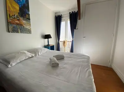 Un ou plusieurs lits dans un hébergement de l'établissement Villa Mirabelle - Proche plage