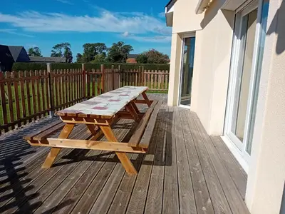 Balcon ou terrasse dans l'établissement Gîte du Buron 6 8 personnes