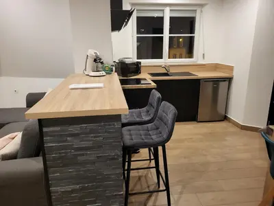 Cuisine ou kitchenette dans l'établissement Appartement