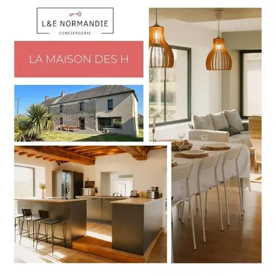Cuisine ou kitchenette dans l'établissement Maison des H, au bord de l'Etang