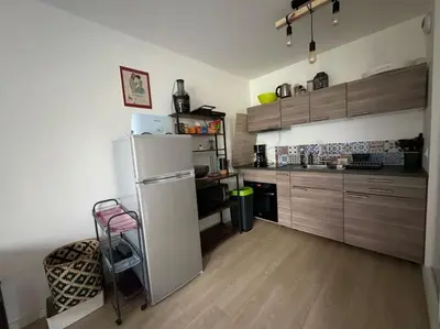 Cuisine ou kitchenette dans l'établissement Appartement spacieux avec terrasse