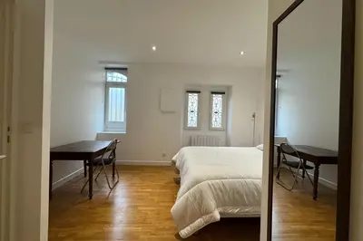 Un ou plusieurs lits dans un hébergement de l'établissement Charming apartment in the center of Caen