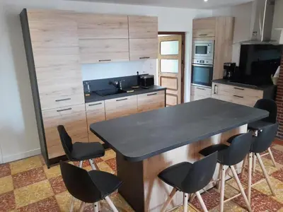 Cuisine ou kitchenette dans l'établissement Gîte de la Rogerie