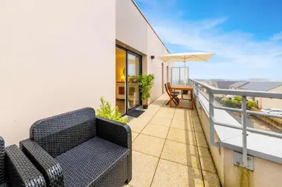 Balcon ou terrasse dans l'établissement Le Levant - Appartement neuf - 1 chambre - Terrasse