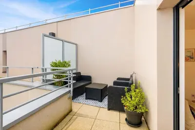 Balcon ou terrasse dans l'établissement Le Levant - Appartement neuf - 1 chambre - Terrasse