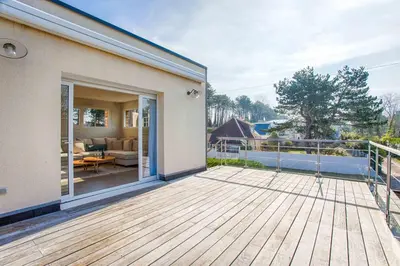 Balcon ou terrasse dans l'établissement Villa Garcane à 200 m de la mer - Cabourg