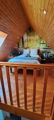 Cuisine ou kitchenette dans l'établissement Cottage La Chaumière