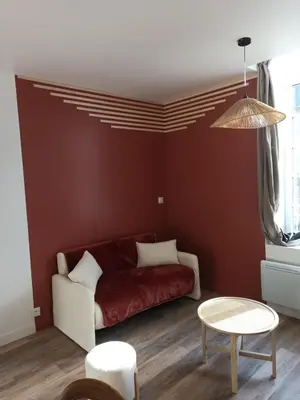 Coin salon dans l'établissement Appartement 2 à 4 personnes proche de la mer