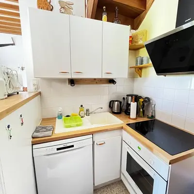 Cuisine ou kitchenette dans l'établissement Le Moulin de la Fosse Soucy 