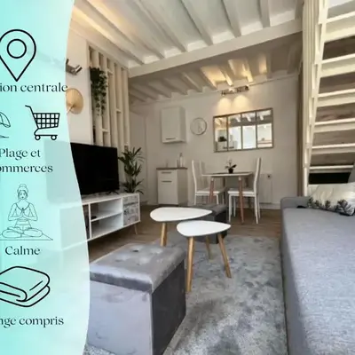 Cosy Duplex séjour duo ou petite famille Situation centrale - proche plage & commerces - Wifi et linge inclus