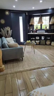 Coin salon dans l'établissement Logement proche de la mer