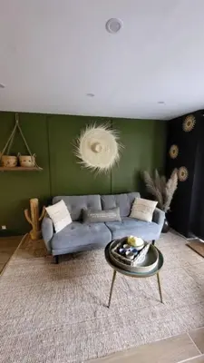 Coin salon dans l'établissement Logement proche de la mer
