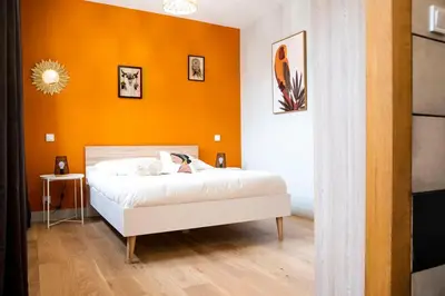 Un ou plusieurs lits dans un hébergement de l'établissement Bel appartement entre Campus 1 et Vaugueux