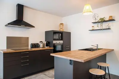 Cuisine ou kitchenette dans l'établissement Bel appartement entre Campus 1 et Vaugueux