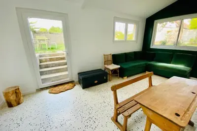 Coin salon dans l'établissement La Casa Plume proche du centre et de la mer