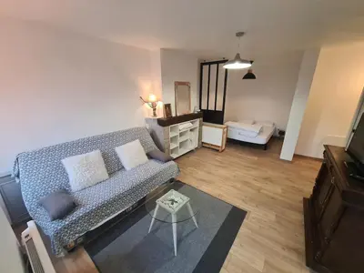 Coin salon dans l'établissement Superbe appartement