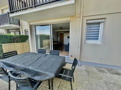 Balcon ou terrasse dans l'établissement Loubapa, appartement en rez-de-jardin