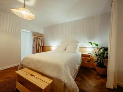 Un ou plusieurs lits dans un hébergement de l'établissement Appartement Cosy Cœur de la Normandie