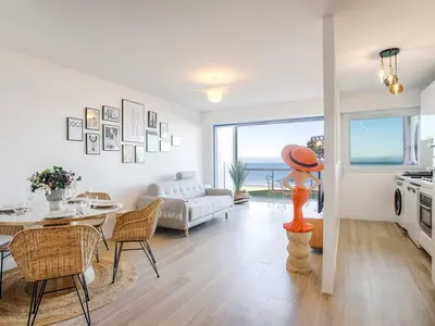 Cuisine ou kitchenette dans l'établissement Appartement Les pieds dans l'eau - 4 pers. - FR-1-788-53
