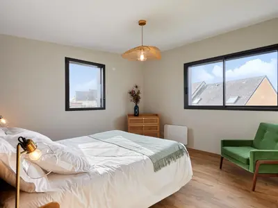 Un ou plusieurs lits dans un hébergement de l'établissement Holiday Home L'Aventure Gouvillaise by Interhome