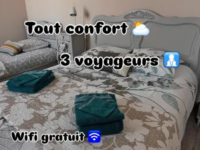 Un ou plusieurs lits dans un hébergement de l'établissement Sur les toits de St Aubin - La Mer