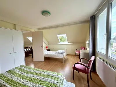 Un ou plusieurs lits dans un hébergement de l'établissement Villa Saint Antoine, vue mer à 60m de la plage