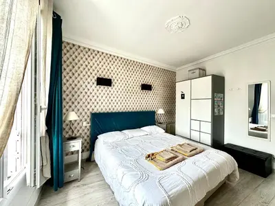 Un ou plusieurs lits dans un hébergement de l'établissement joli T2 situé dans le coeur de Cabourg