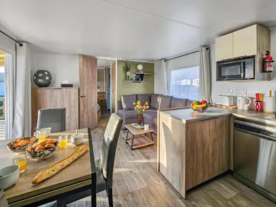 Cuisine ou kitchenette dans l'établissement La Sérénité Normande