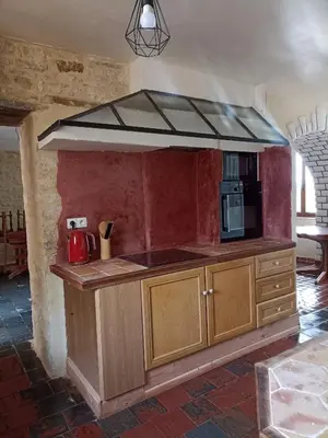 Cuisine ou kitchenette dans l'établissement Gite d'étape