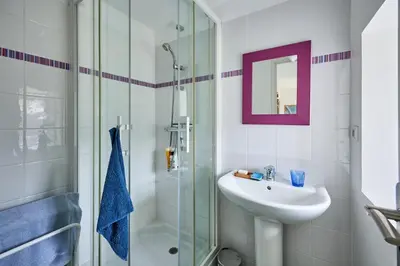 Salle de bains dans l'établissement Au Pré des Dunes - A 4 km de la plage