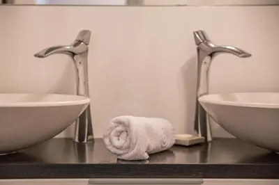 Salle de bains dans l'établissement Appartement face à la mer