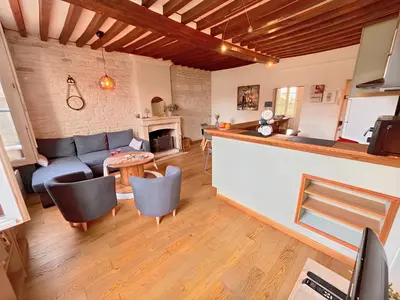 Cuisine ou kitchenette dans l'établissement A 10 minutes à pied de la gare et des Rives de l'Orne