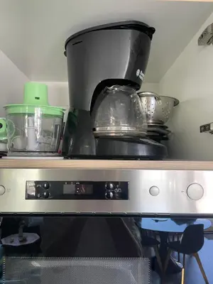 Cuisine ou kitchenette dans l'établissement Chambre double Guernesey dans une maison, au calme sur le GR223