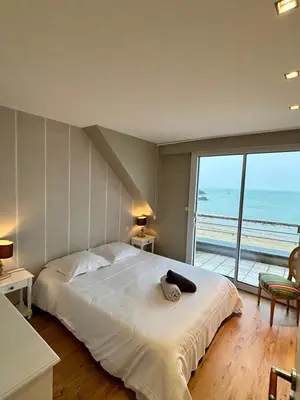 Un ou plusieurs lits dans un hébergement de l'établissement Maison - Les Embruns - Vue mer
