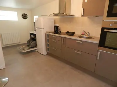 Cuisine ou kitchenette dans l'établissement Gîte Utah