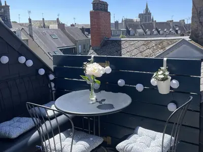 Balcon ou terrasse dans l'établissement Le Clocher