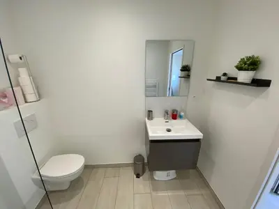Salle de bains dans l'établissement Cabine de la plage