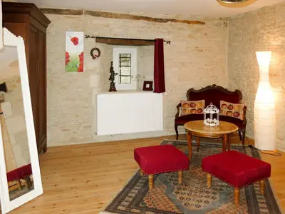 Coin salon dans l'établissement Holiday Home Gîte de l'Epine by Interhome