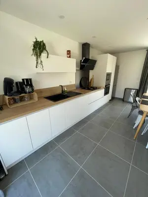 Cuisine ou kitchenette dans l'établissement Gite du Douet de moulagny