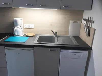 Cuisine ou kitchenette dans l'établissement Studio PETIT JUNO