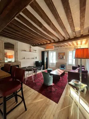 Coin salon dans l'établissement Centre Caen super duplex, wifi, 5 pers avec Vayny
